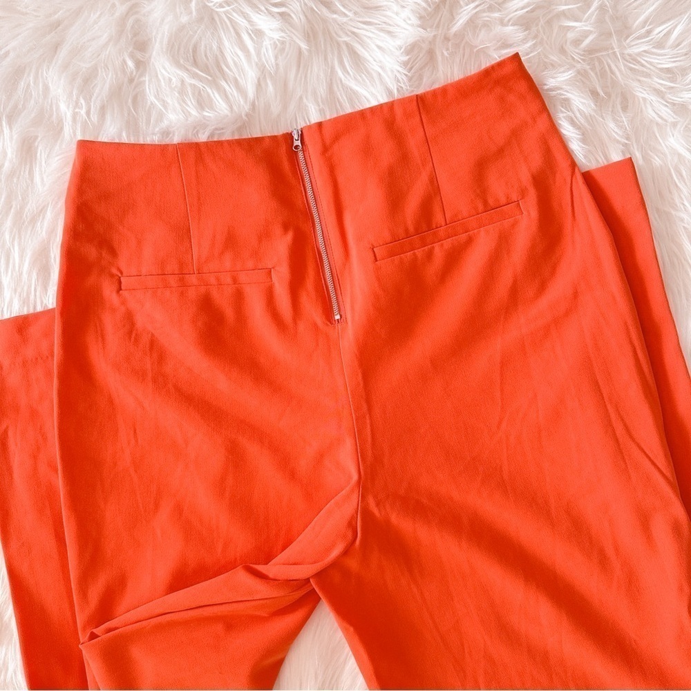 Women’s Pant| HIGH-RISE BUTTON-DETAIL WIDE-LEG PANTS IN RED CLAY - Picture 2 of 3
